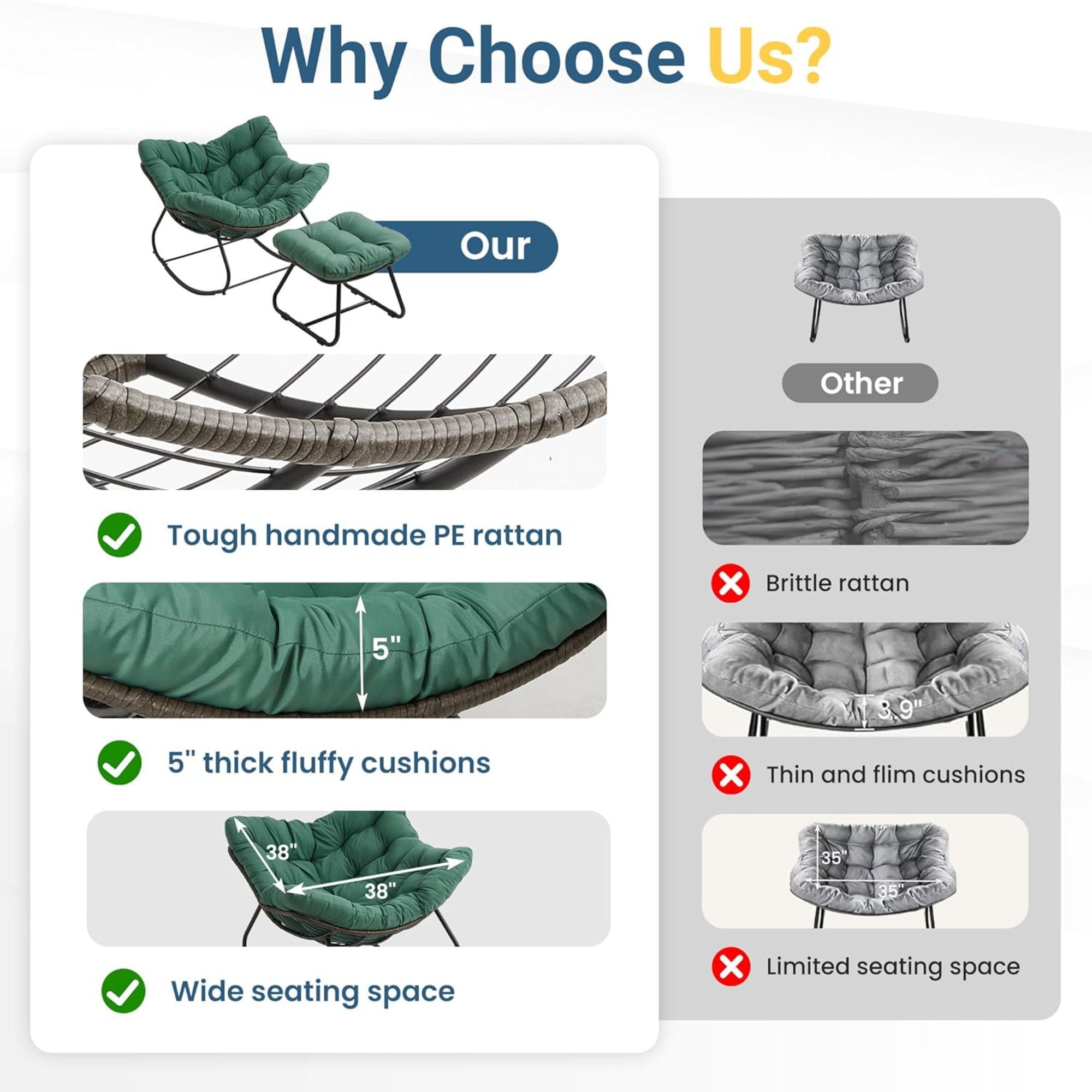 Egg Rocking Chair With Ottoman