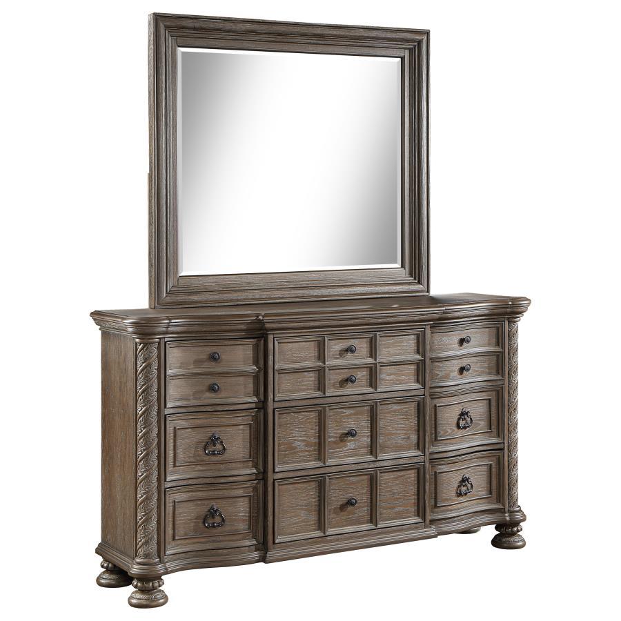 Coaster Fine Furniture Emmett - 9-Drawer Dresser With Mirror - Walnut | Meri Furniture