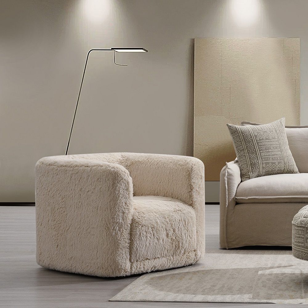 ACME Upendo - Chair With Swivel - Beige | Meri Furniture