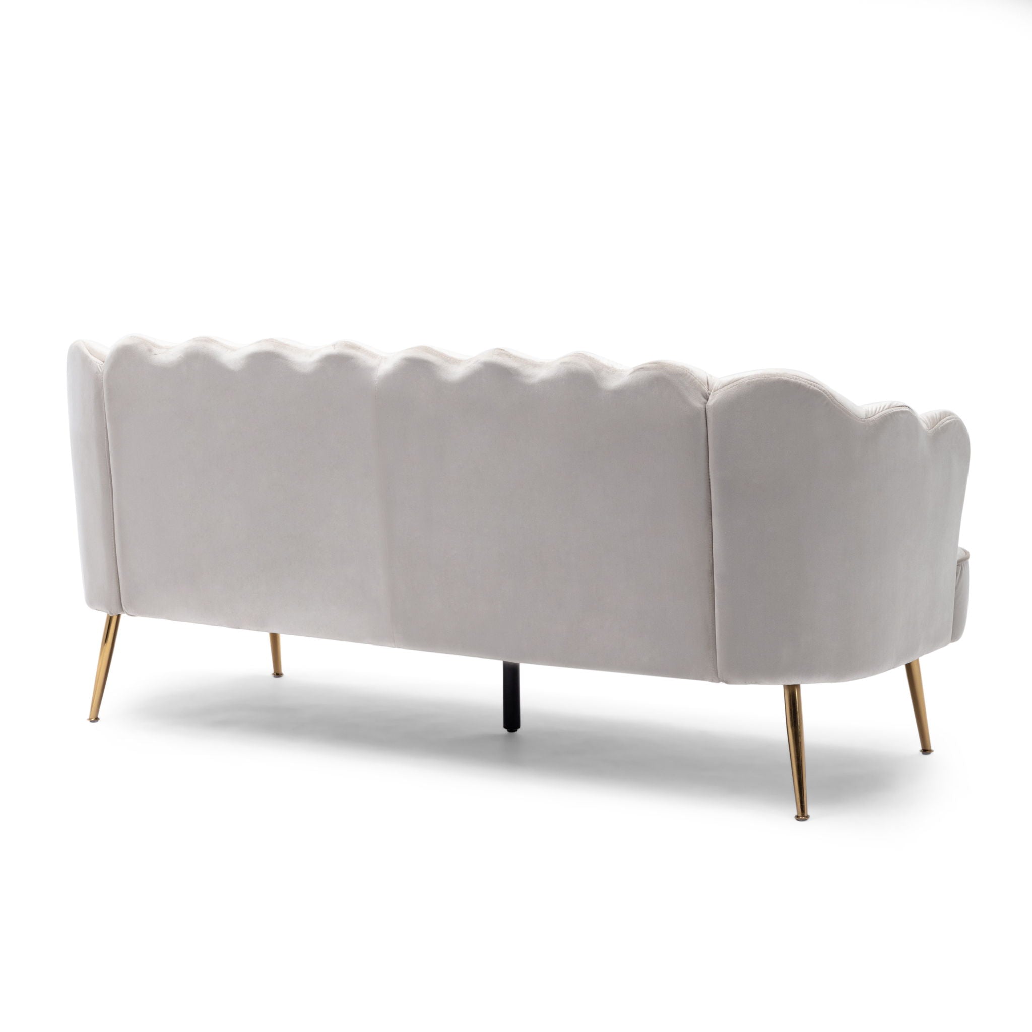 Modern Glam 3 Seater Sofa With Velvet Texture