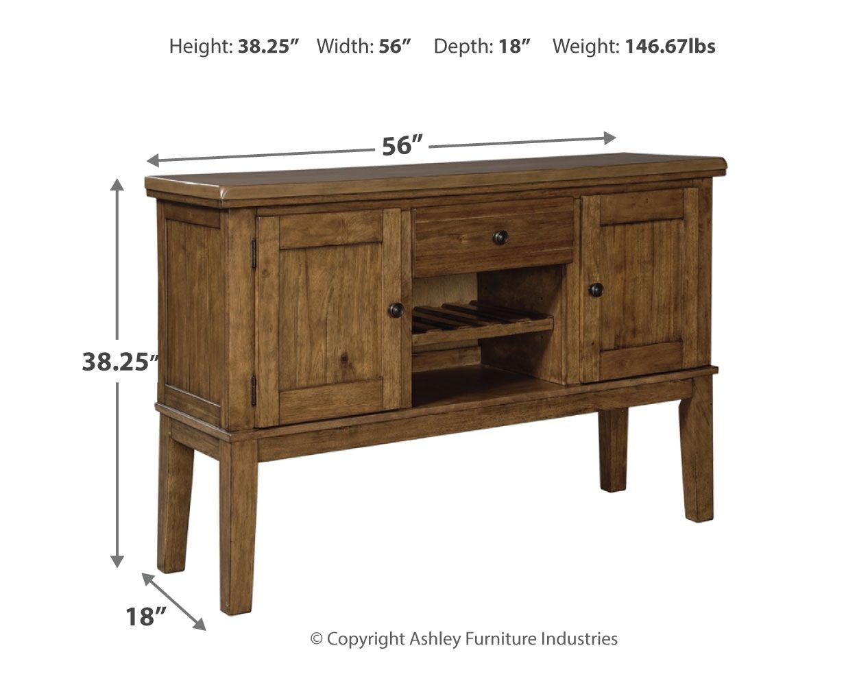 Signature Design by Ashley® Ralene - Medium Brown - Dining Room Server | Meri Furniture