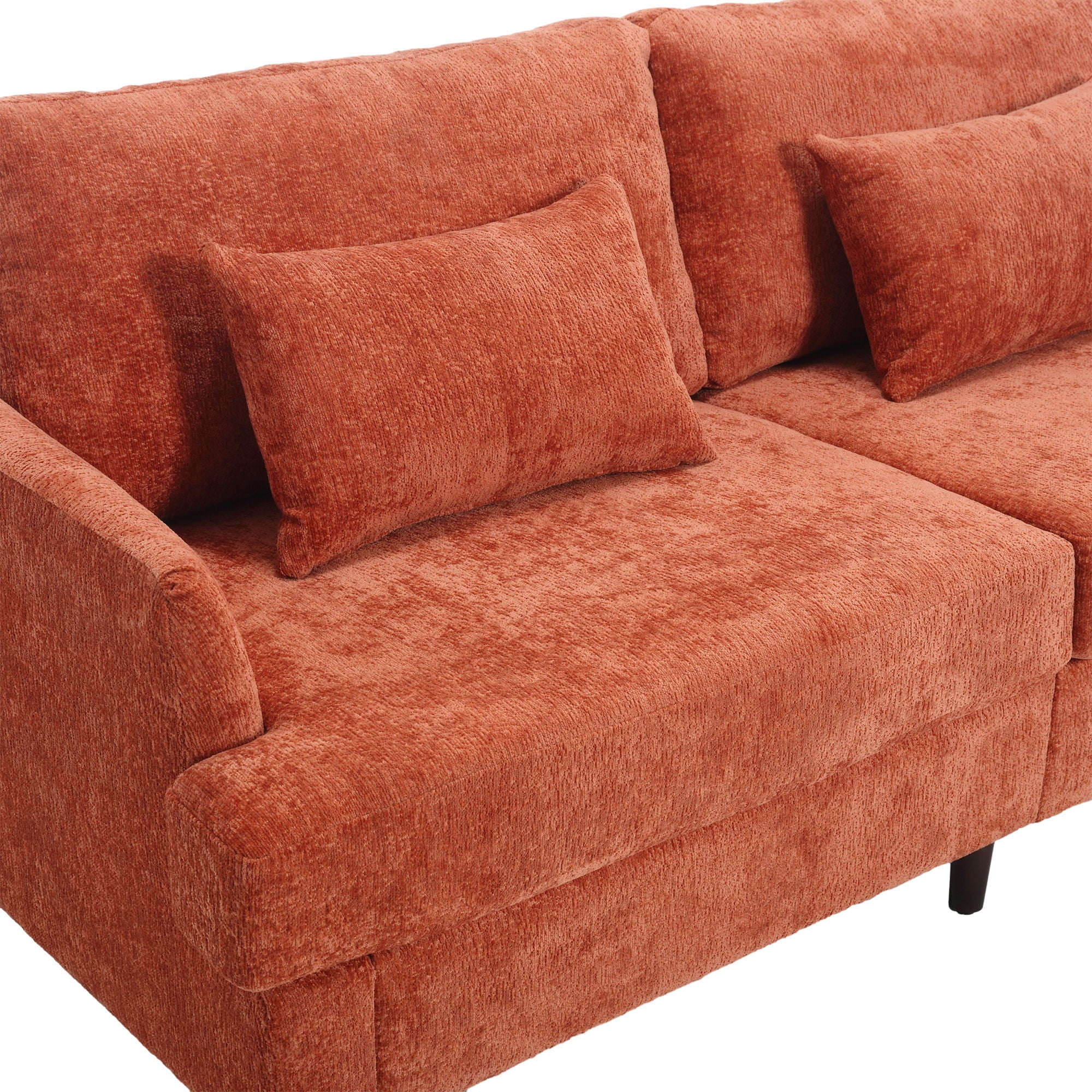Mid Century Modern Fabric Loveseat Sofa, 2 Seat Upholstered Couch
