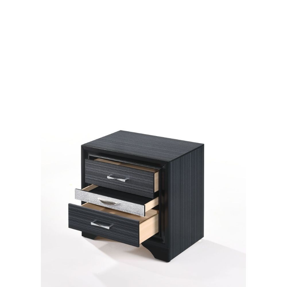 ACME The Naima nightstand offers a sophisticated look, clean lines and contemporary style. | Meri Furniture