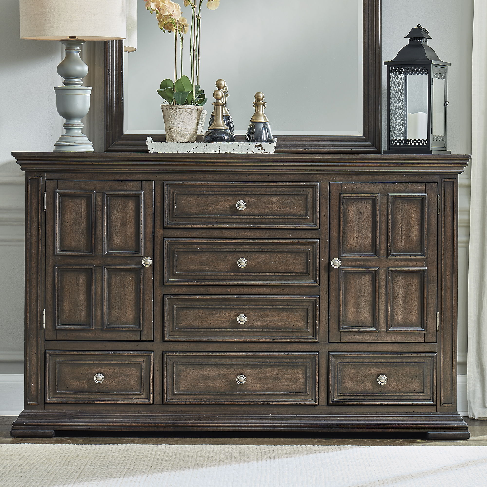 Liberty Furniture Big Valley - 2 Door 6 Drawer Dresser | Meri Furniture