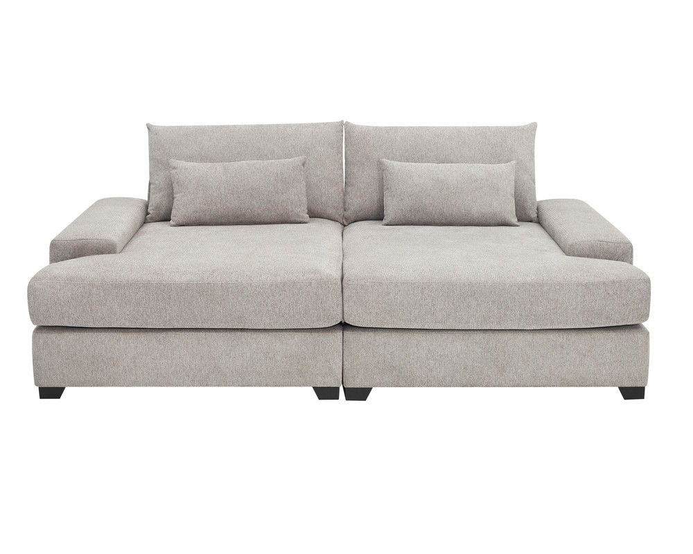 Jaylee Light Gray Fabric 88" Wide Oversized Sleeper Sofa