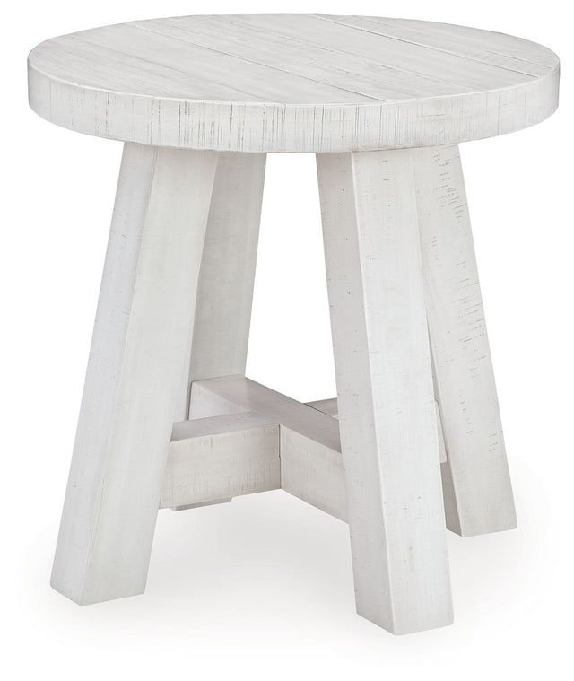 Signature Design by Ashley® Jallison - Off White - Round End Table | Meri Furniture