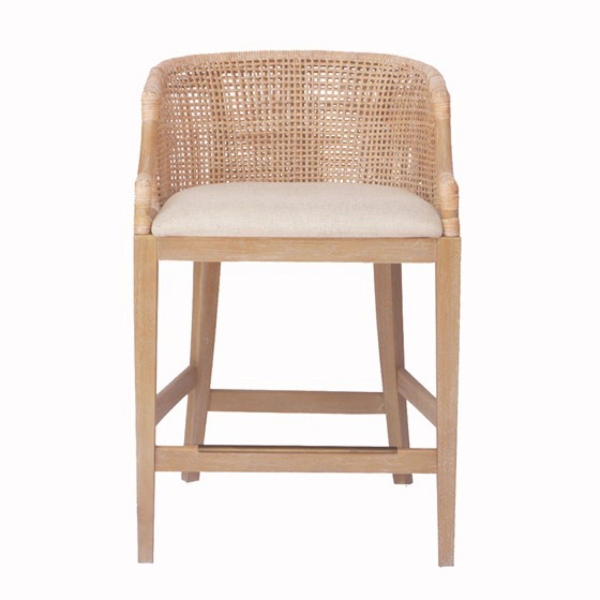 Casual Handcrafted Rattan Counter Stool