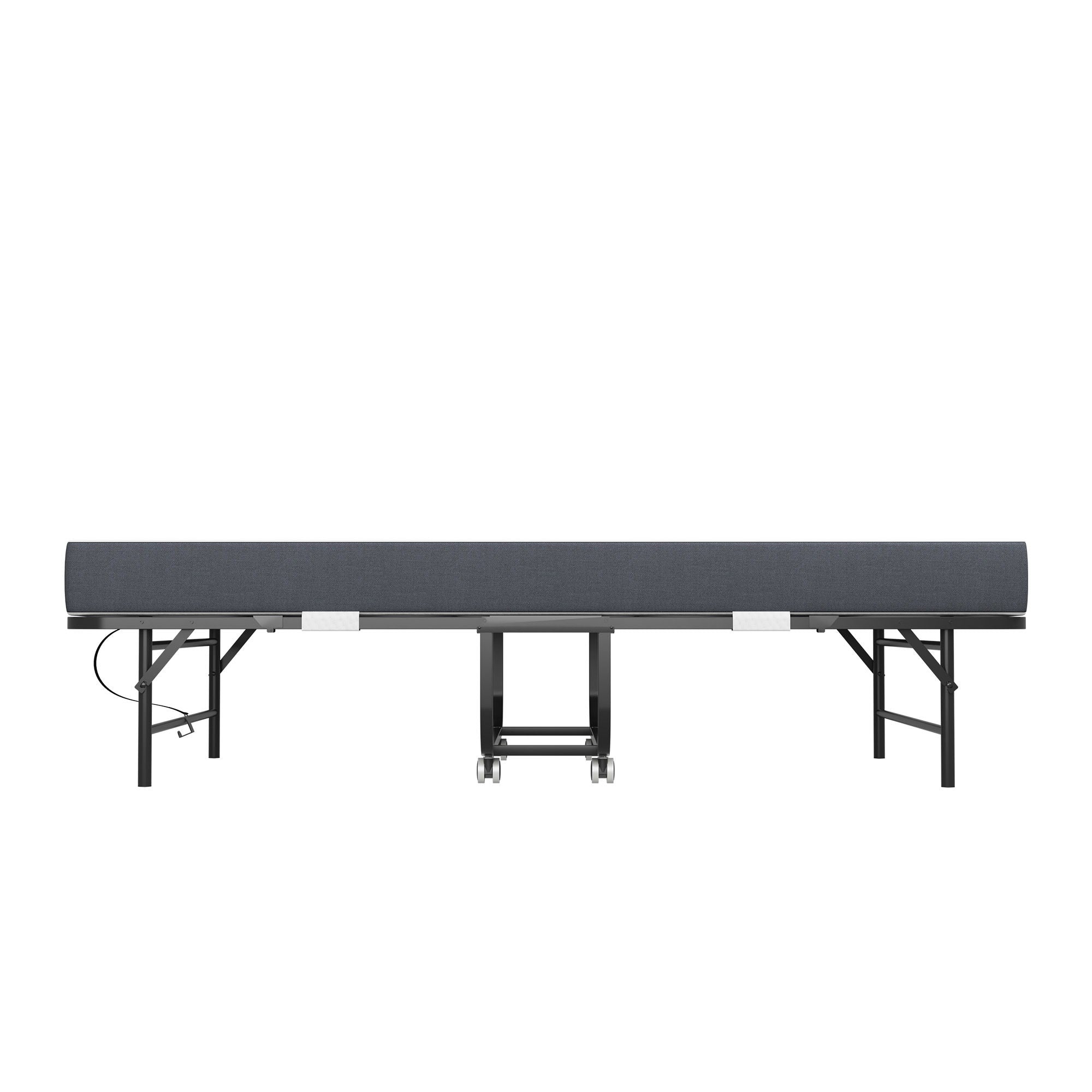 Twin Folding Bed With Memory Foam Mattress Portable Rollaway Bed Sturdy Metal Frame - Brushed Nickel