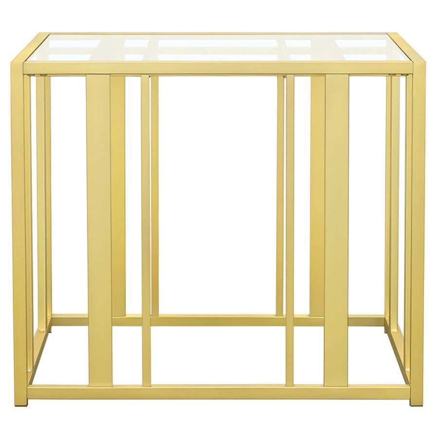 Coaster Fine Furniture Adri - Rectangular Glass Top Side End Table | Meri Furniture