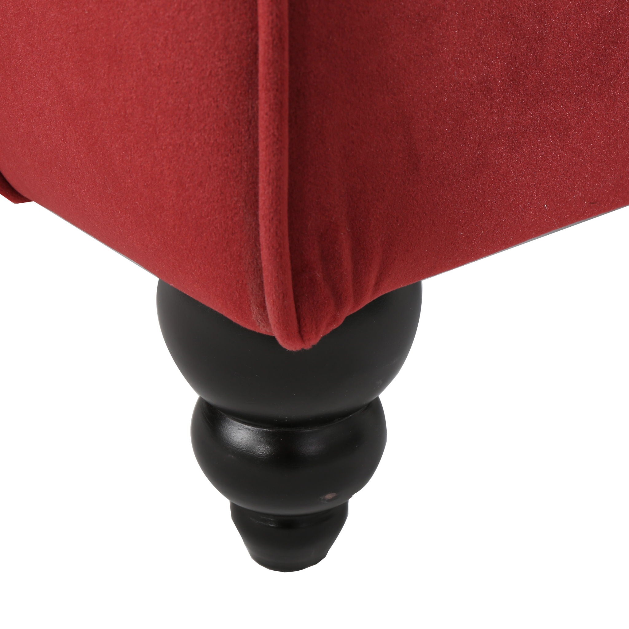 Ethereala - Upholstered Velvet Chaise Lounge With Button Tufted - Garnet