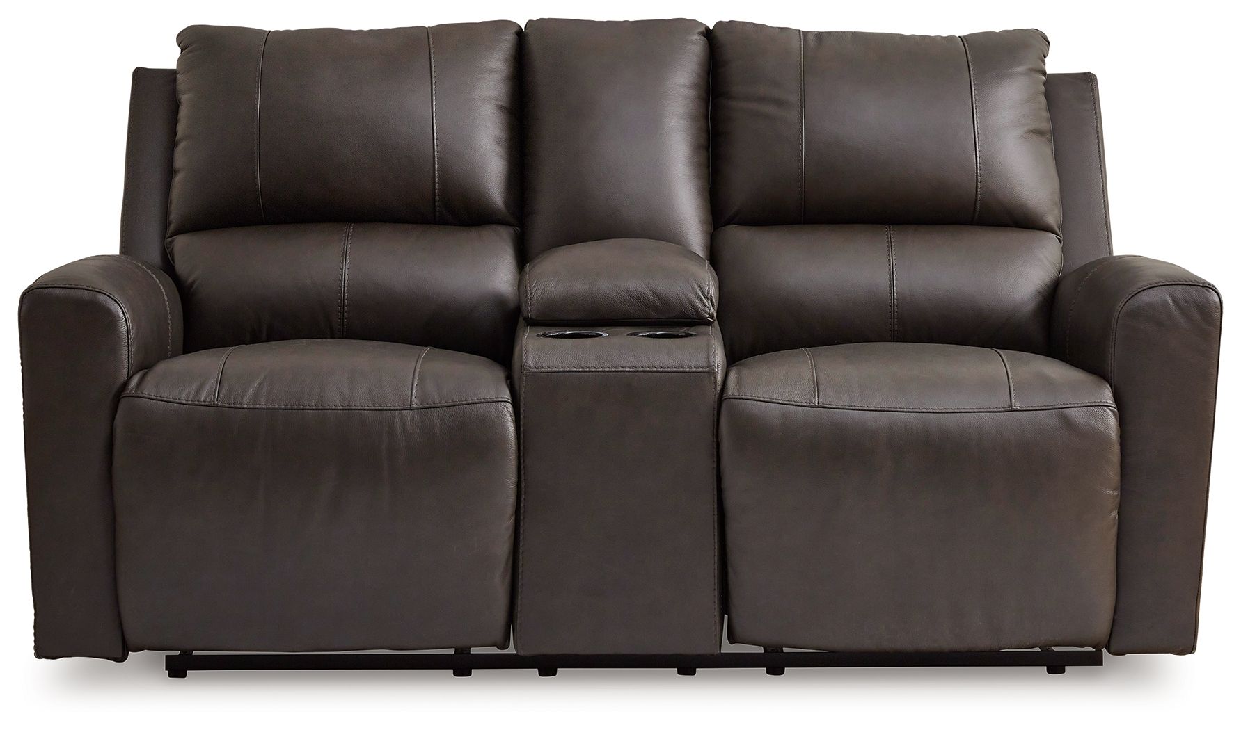 Signature Design by Ashley® Boxmere - Storm - Dbl Power Reclining Loveseat With Console | Meri Furniture