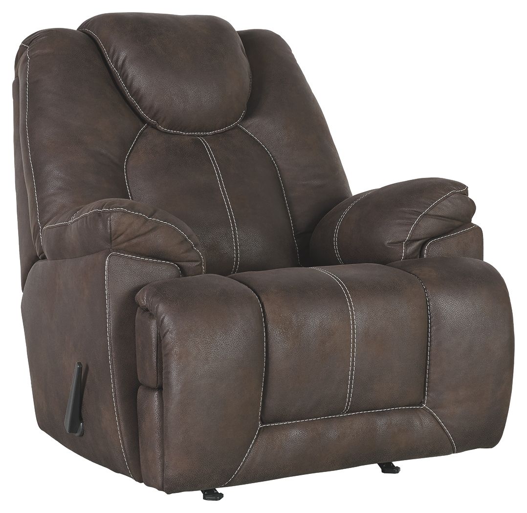 Ashley Furniture Warrior - Coffee - Rocker Recliner | Meri Furniture