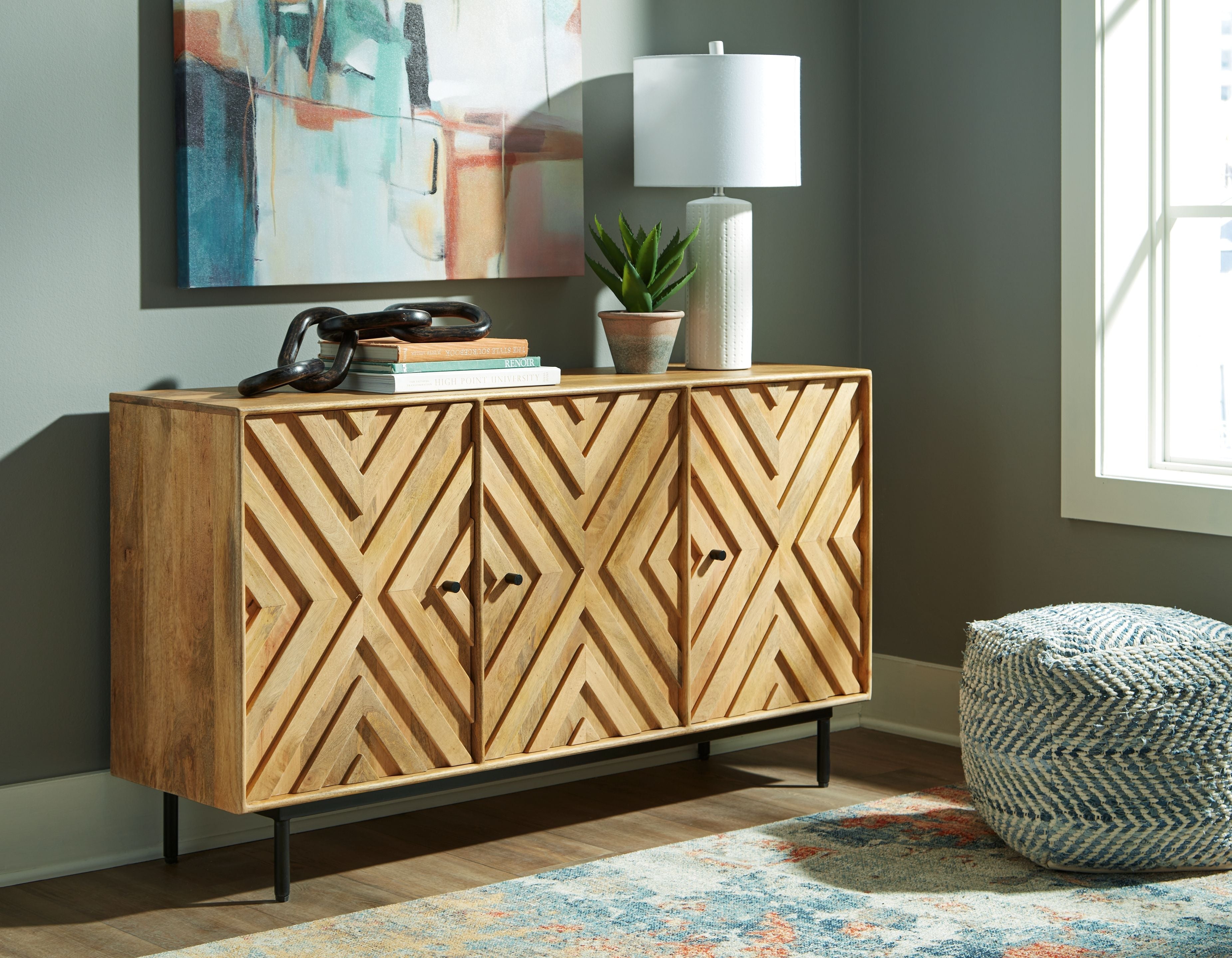 Signature Design by Ashley® Cadewick - Natural - Accent Cabinet | Meri Furniture