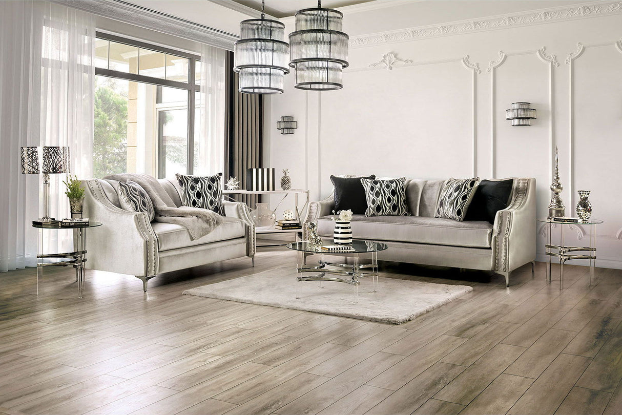 Furniture of America Elicia - Sofa - Silver / Black | Meri Furniture