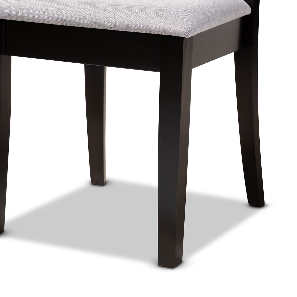 Lore Modern and Contemporary Grey Fabric Upholstered and Dark Brown Finished Wood 7-Piece Dining Set