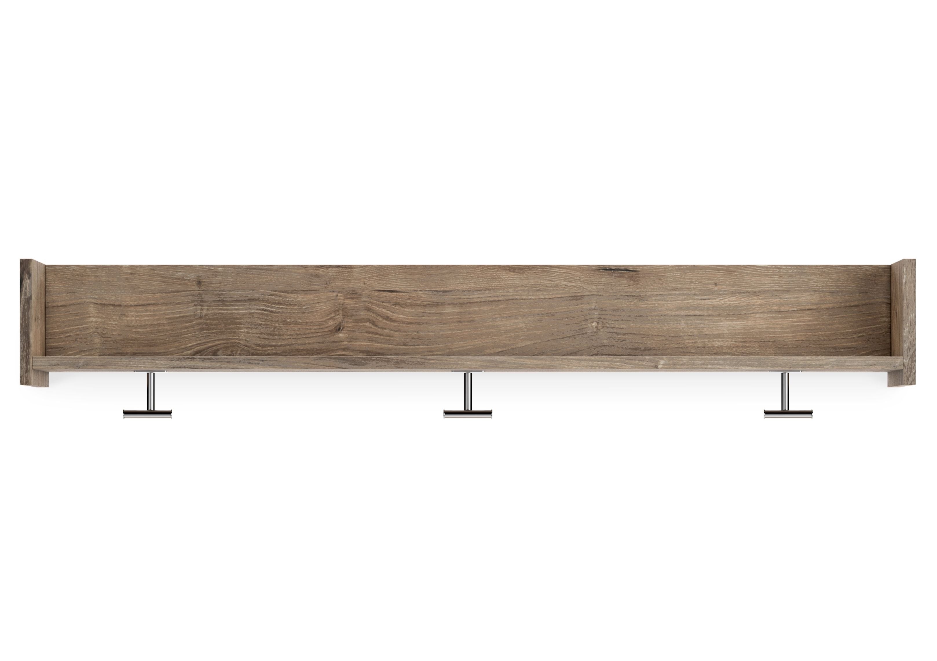 Ashley Furniture Oliah - Natural - Wall Mounted Coat Rack W/shelf | Meri Furniture
