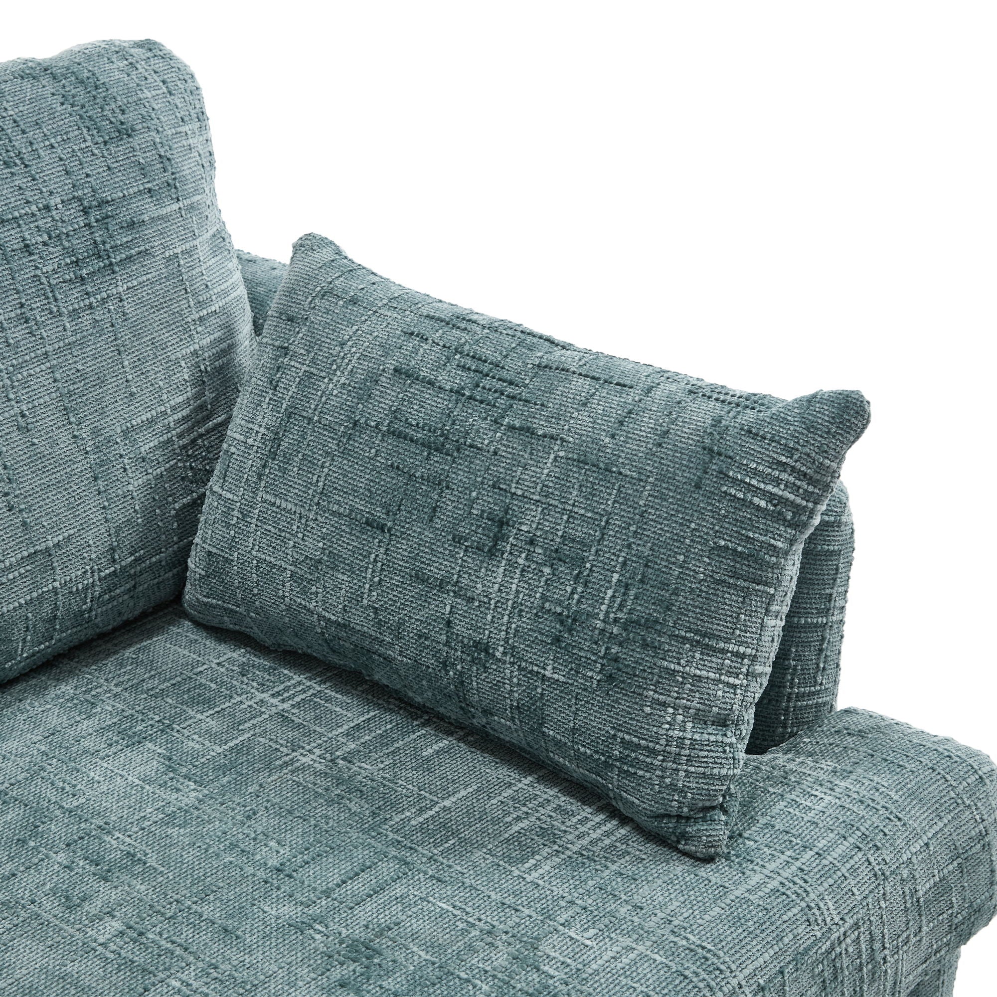 Chenille 2 Seater Sofa With LED Light, USB Charging Port, And Storage Bag