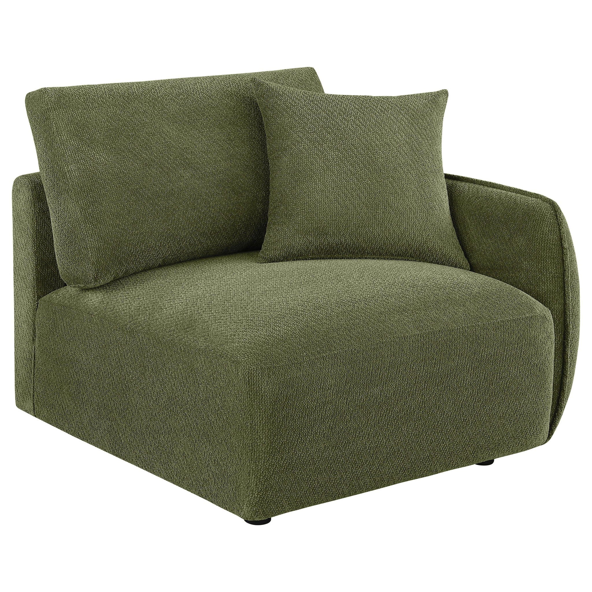 Elysia Chenille Upholstered Modular RAF Chair Green