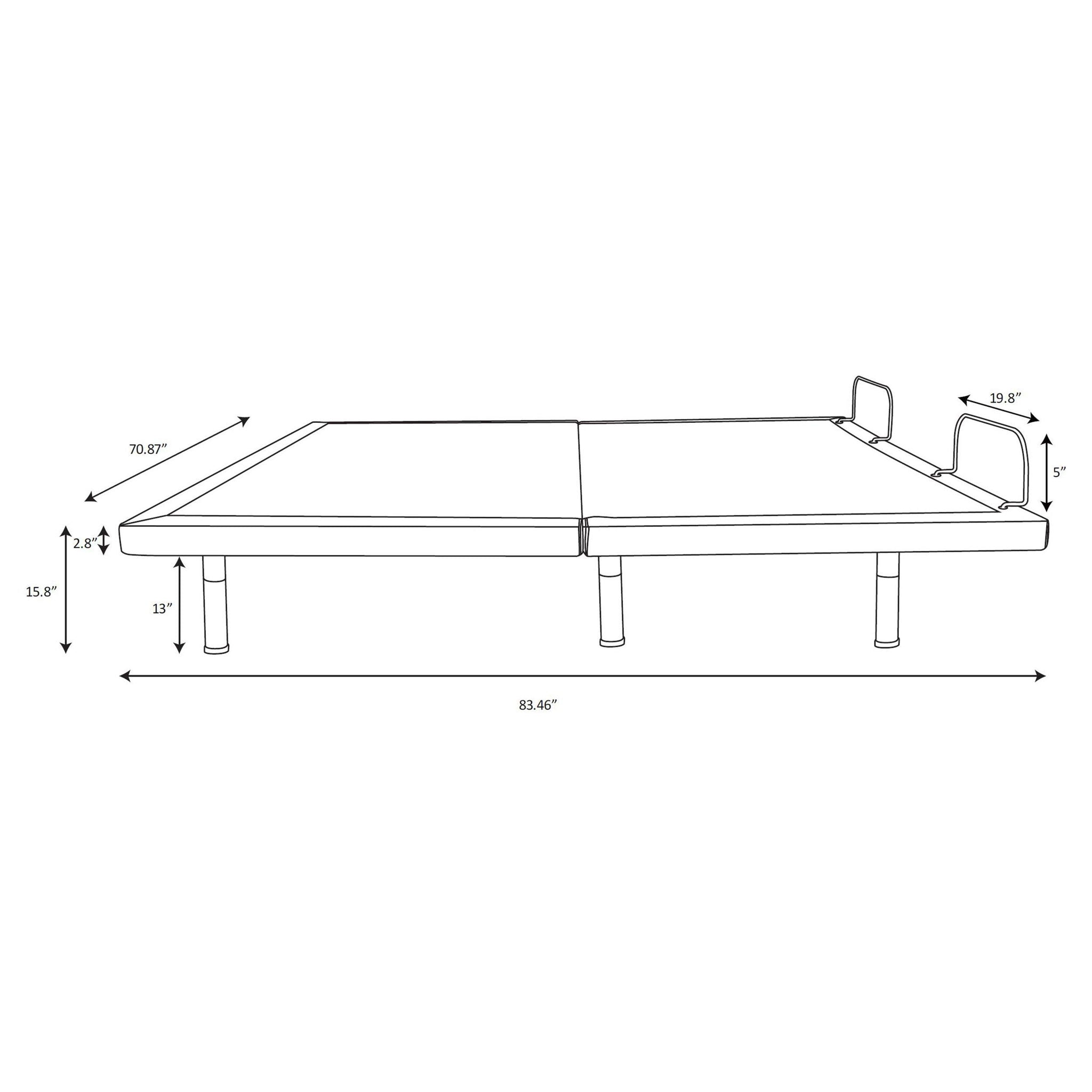 Clara California King Adjustable Bed Base Grey and Black