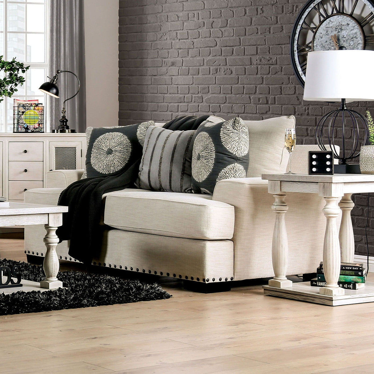 Furniture of America Germaine - Loveseat - Ivory | Meri Furniture