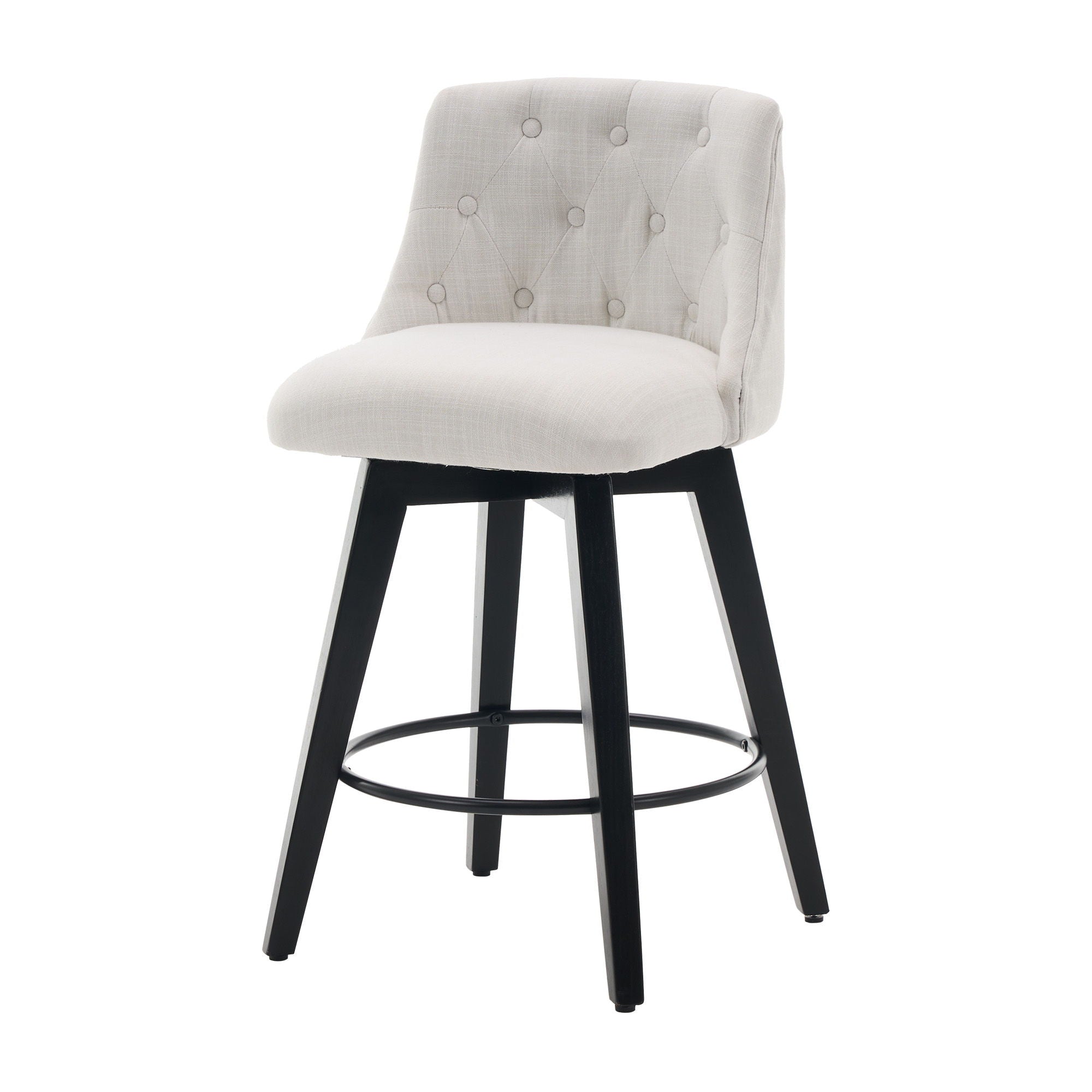Swivel Bar Stools & Button Tufted Back (Set of 2)