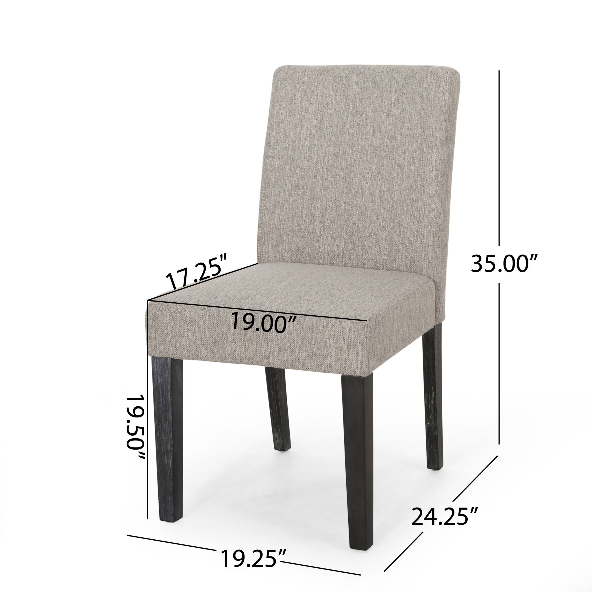 Contemporary Dining Chair With Upholstered Seating And Tapered Legs