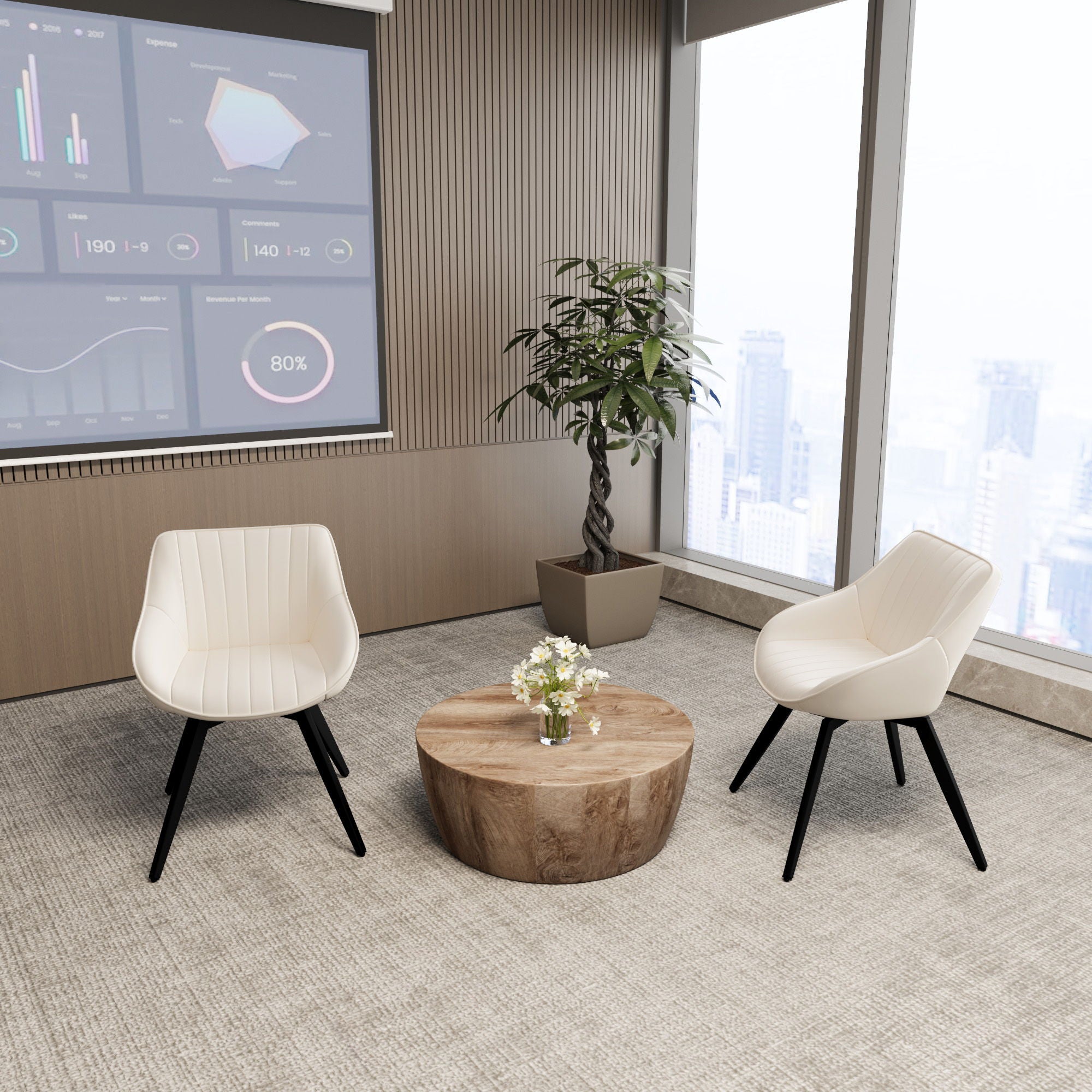 Medieval - Table And Dining Chair Set For Home Kitchen - White / Wood