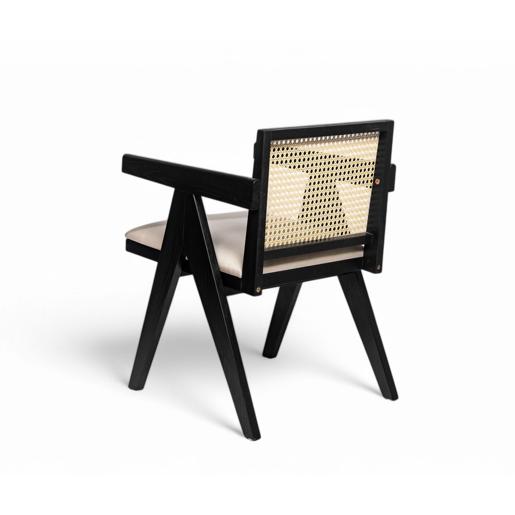 Chandigarh Farmhouse Style Cane Upholstered Dining Chairs (Set of 2)