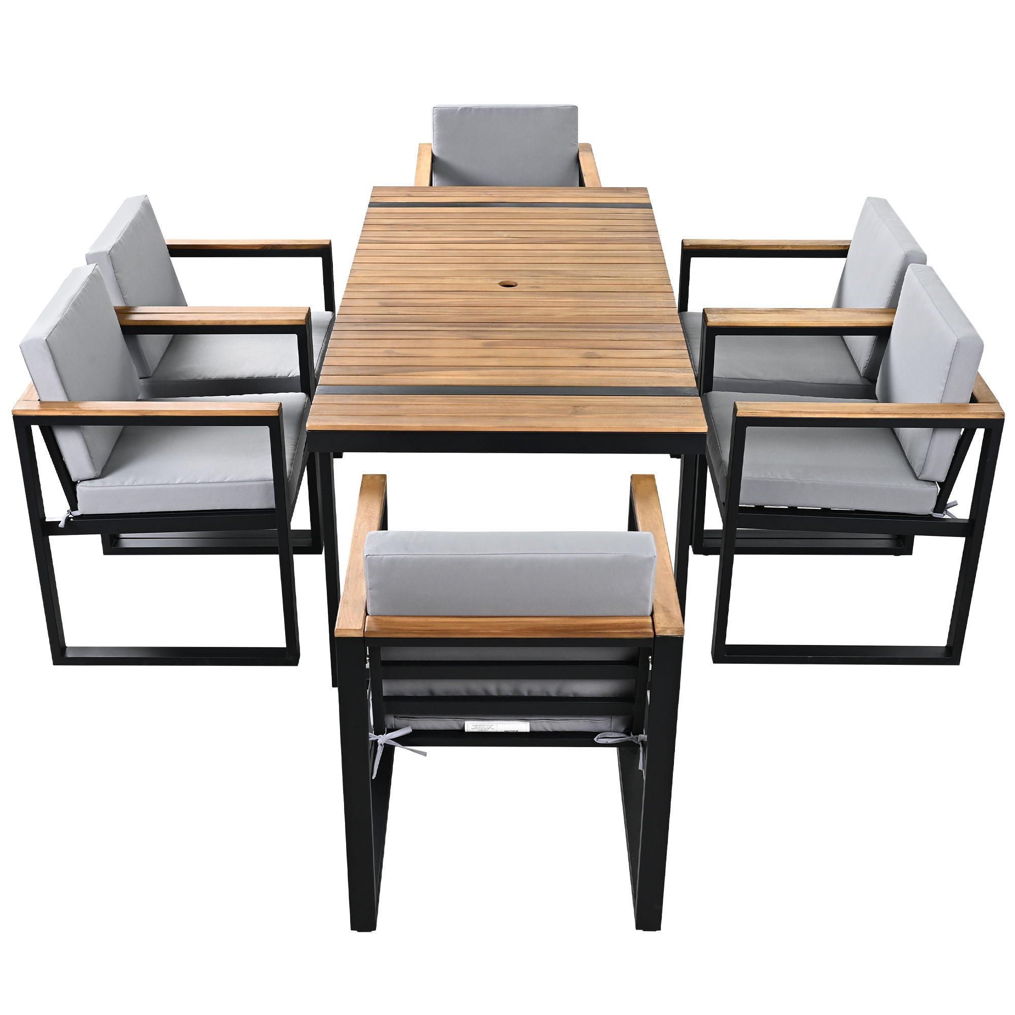 7 Pieces Outdoor Dining Set Patio Dining Table And Chair Set With And Removable Cushions For Patio