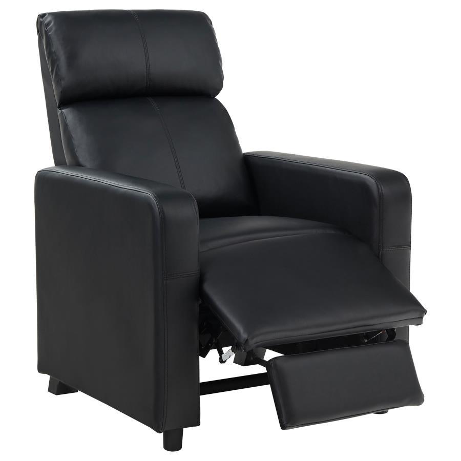 Coaster Fine Furniture Toohey - Upholstered Home Theater Push Back Recliner - Black | Meri Furniture