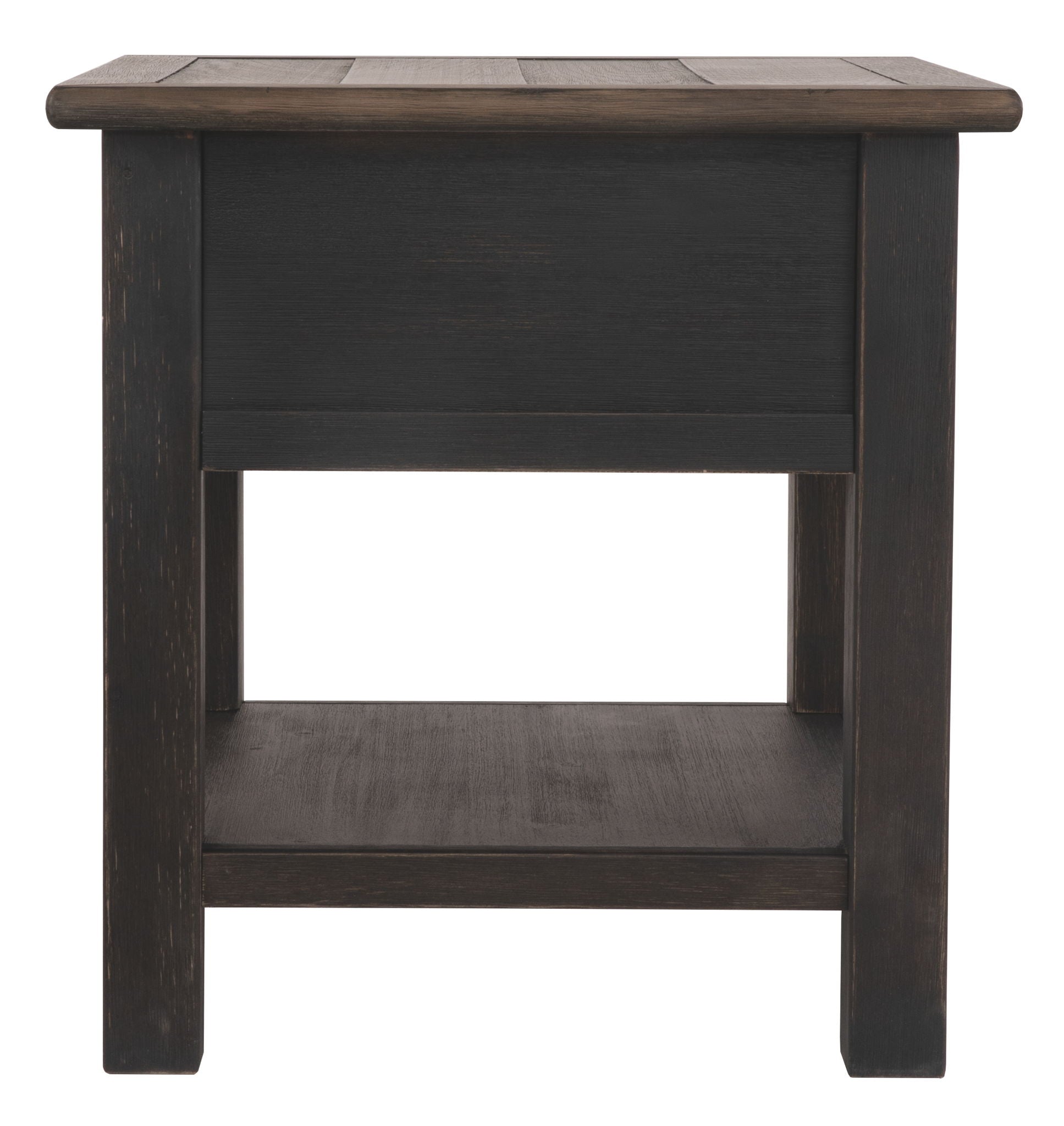 Tyler Creek - Rectangular End Table - Grayish Brown / Black