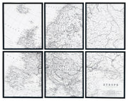 Ashley Furniture Avanworth - Black / White - Wall Art Set (Set of 6) | Meri Furniture