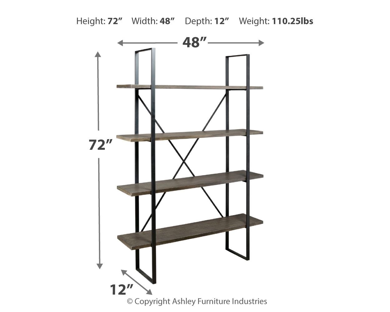 Ashley Furniture Gilesgrove - Black / Gray - Bookcase | Meri Furniture