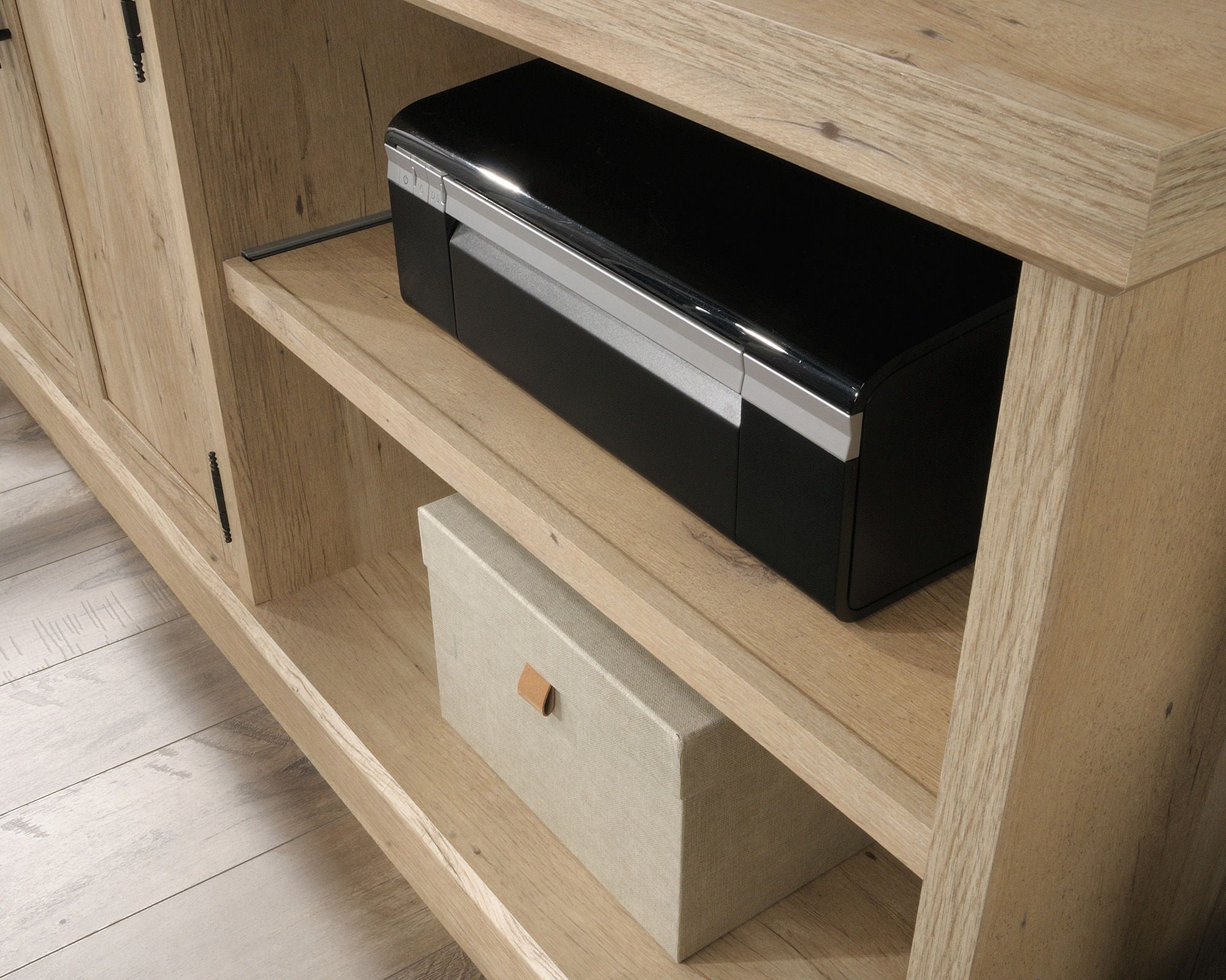 Spacious Prime Oak Wood Storage Credenza