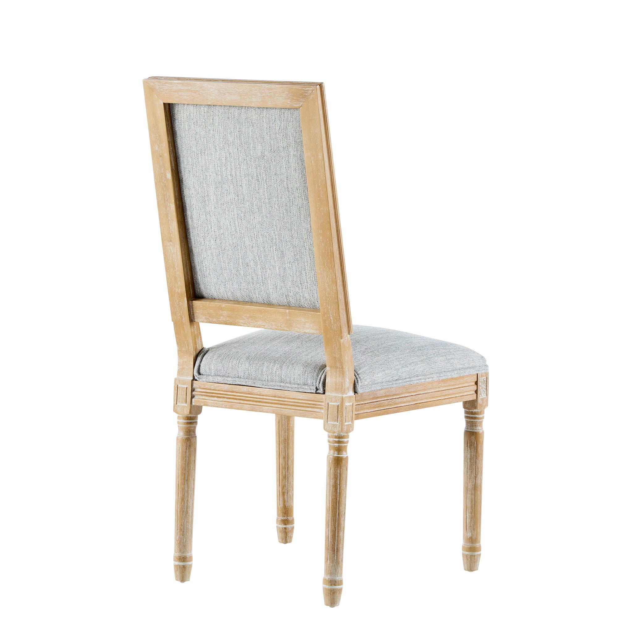 French Country Style Dining Chair With Upholstered Seating And Fluted Legs