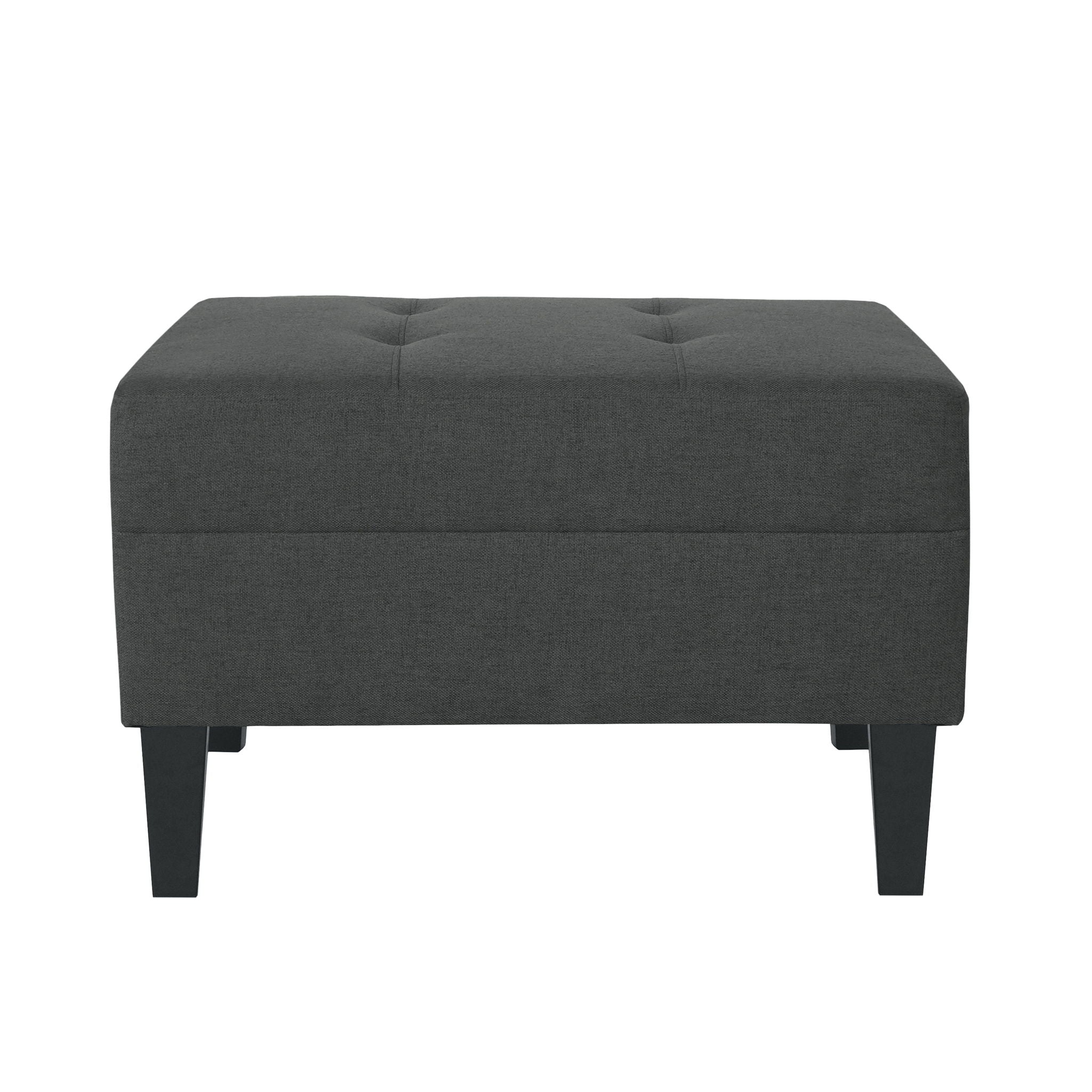 Ottoman With Birch Wood Legs And Cushioned Top For Comfort