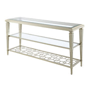 ACME Zaba - Sofa Table - Glass Top & Silver | Meri Furniture