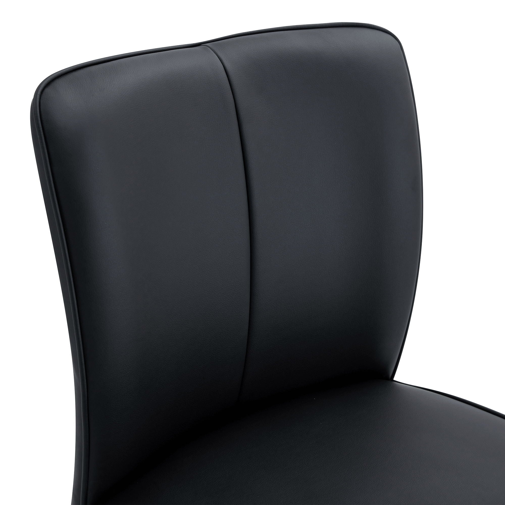 Modern Bar Chair Set Streamlined Backrest Metal Legs 2 Pieces - Black / Silver