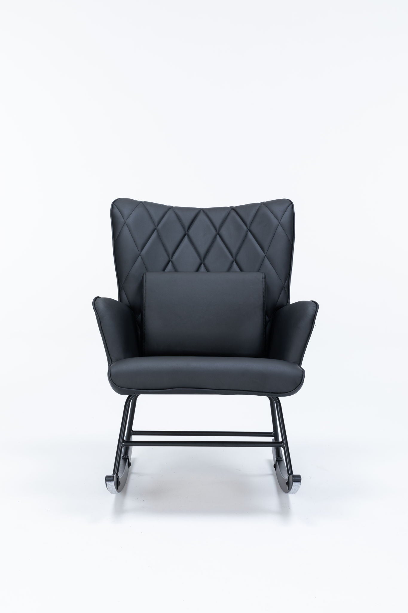 Rocking Accent Chair With Lumbar Pillow And Ottoman