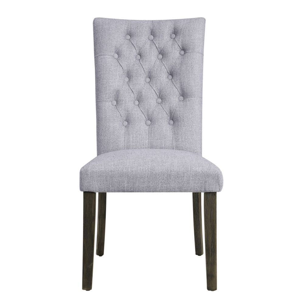 Merel - Side Chair Set of 2) - Gray Linen & Gray Oak
