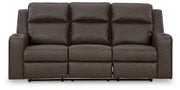 Signature Design by Ashley® Lavenhorne - Granite - Rec Sofa W/Drop Down Table | Meri Furniture
