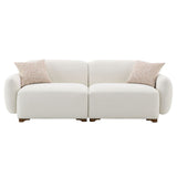 Darius - Sofa With 2 Pillows - Beige Boucle