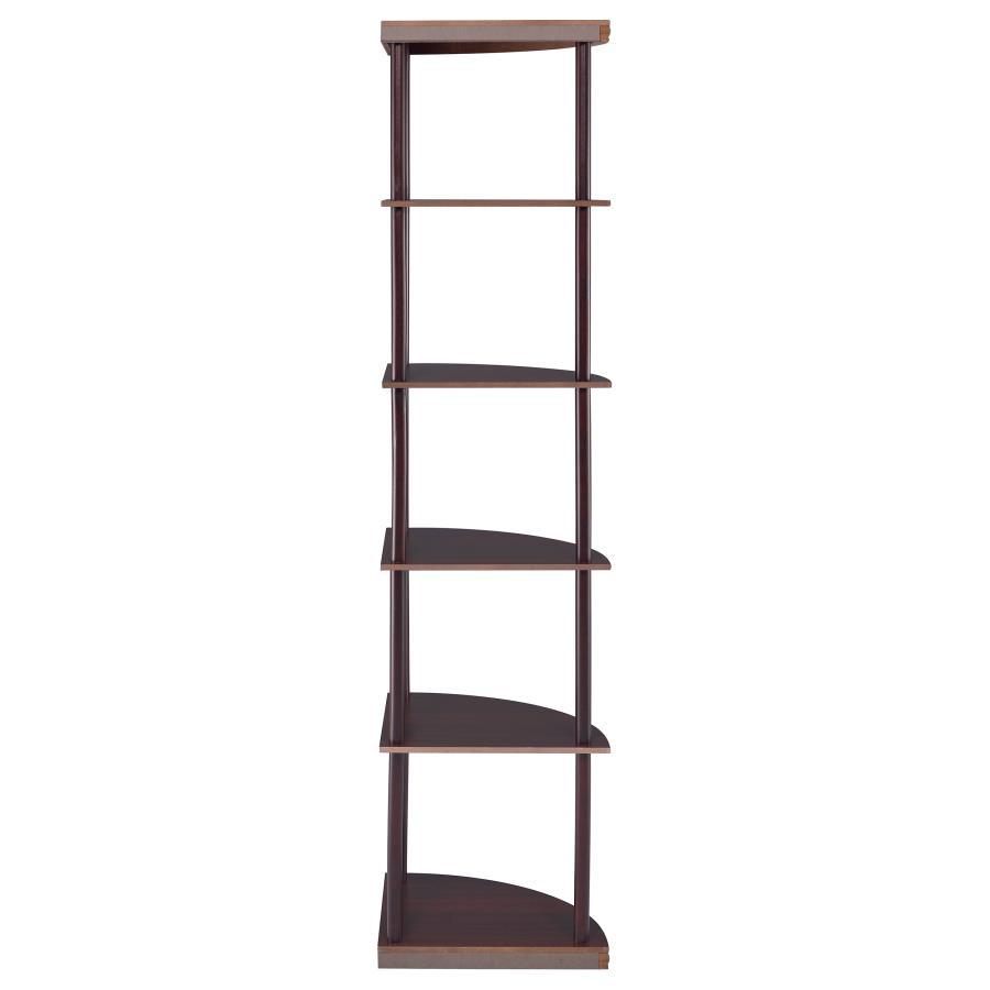 Bonwick - Wood 5-Shelf Corner Bookshelf - Cappuccino