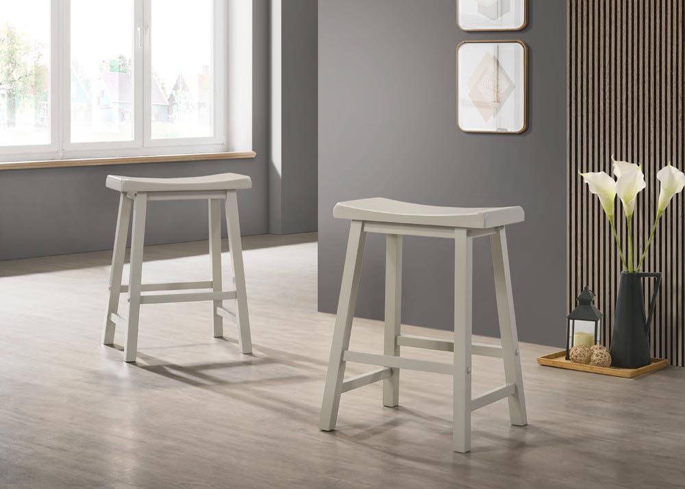 Set of 2 17.5"W Alonzo Light Gray Backless Ergonomic Counter Height Stool