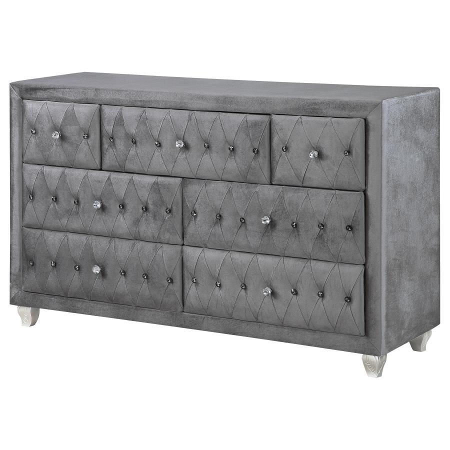 Coaster Fine Furniture Deanna - 7-Drawer Upholstered Dresser | Meri Furniture