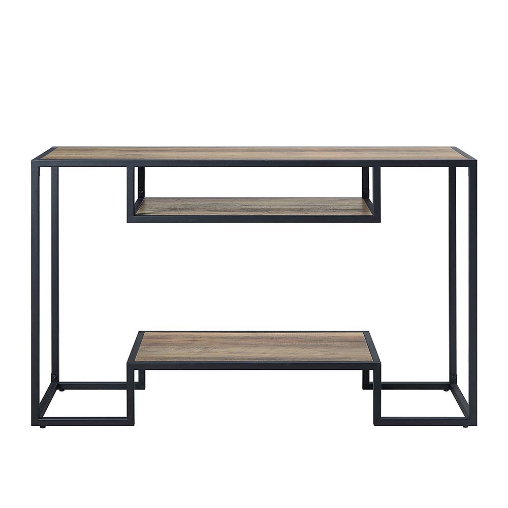 ACME Idella - Console Table - Rustic Oak & Black Finish | Meri Furniture