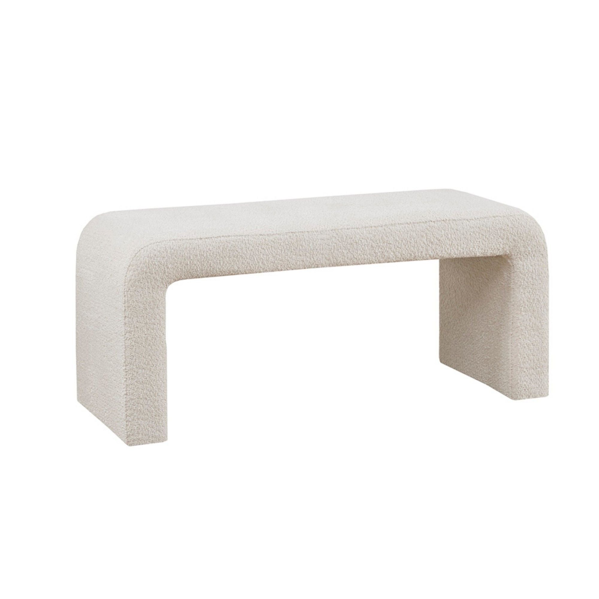 Modern Contemporary Boucle Waterfall Bench