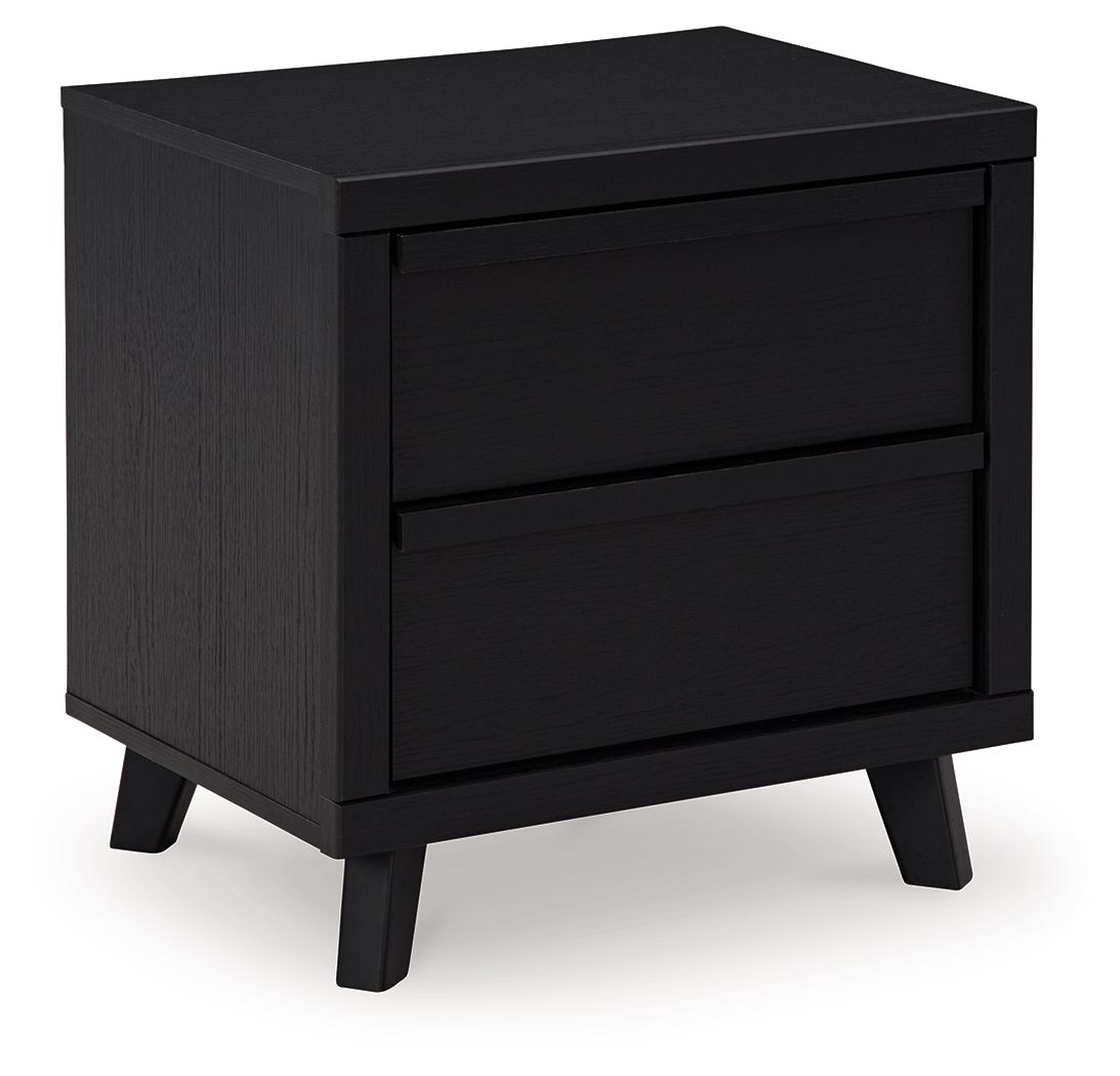 Signature Design by Ashley® Danziar - Black - Two Drawer Night Stand | Meri Furniture