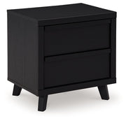 Signature Design by Ashley® Danziar - Black - Two Drawer Night Stand | Meri Furniture