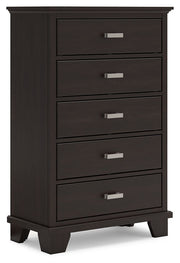 Signature Design by Ashley® Covetown - Dark Brown - Five Drawer Chest | Meri Furniture